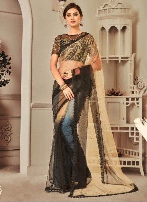 black-colour-party-wear-trendy-saree